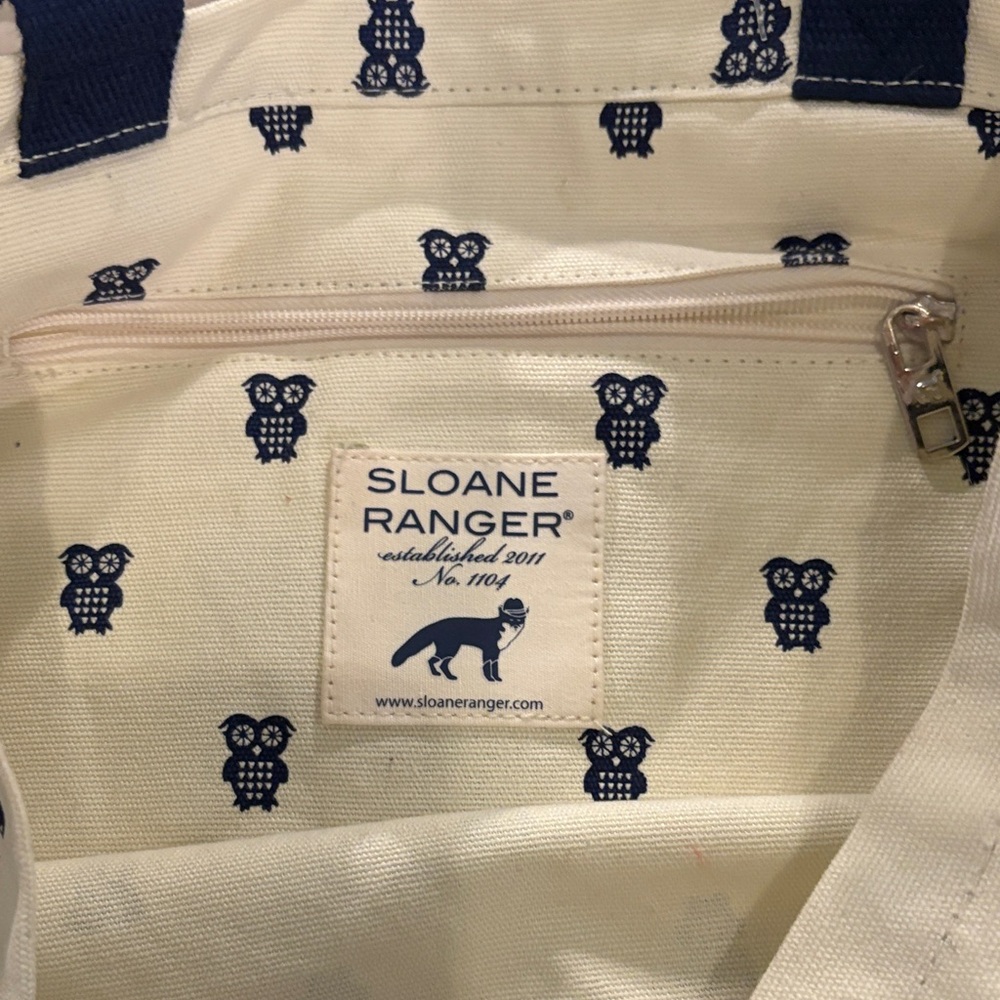 Sloane Ranger Cream and Navy Tote Bag - Picture 3 of 3